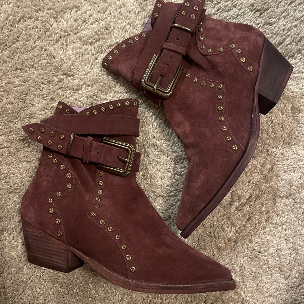 Free people suede studded booties